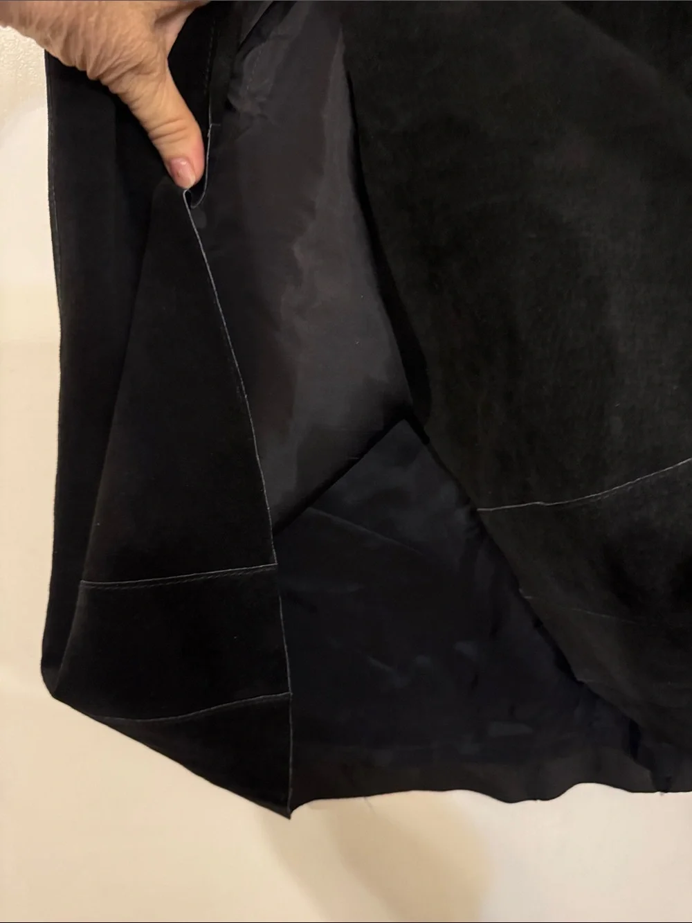 Valerie Stevens Black Suede A-Line Skirt